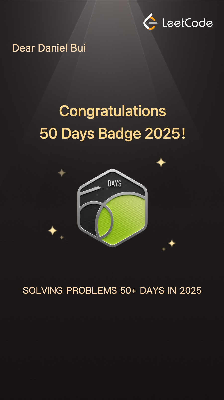 Discipline in 50 days for solving LeetCode problems